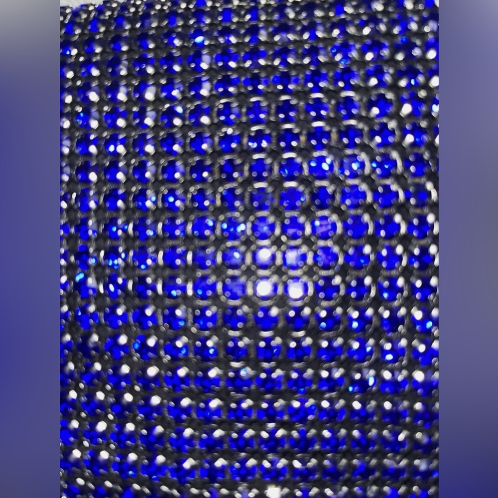 Elegant Blue Rhinestone Evening Clutch - Picture 5 of 5